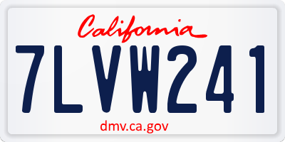CA license plate 7LVW241