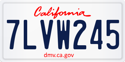 CA license plate 7LVW245