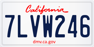 CA license plate 7LVW246