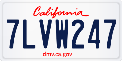 CA license plate 7LVW247