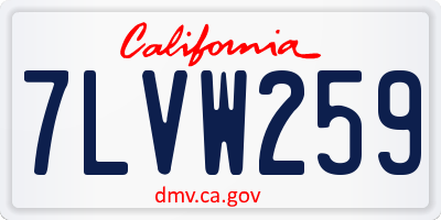 CA license plate 7LVW259