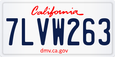 CA license plate 7LVW263
