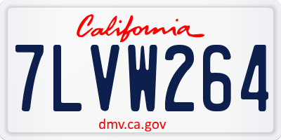 CA license plate 7LVW264
