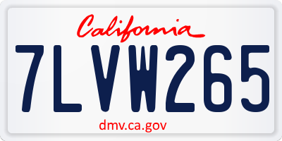 CA license plate 7LVW265