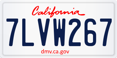 CA license plate 7LVW267