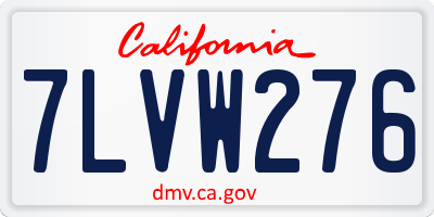CA license plate 7LVW276