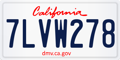 CA license plate 7LVW278