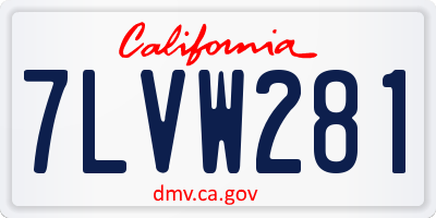 CA license plate 7LVW281