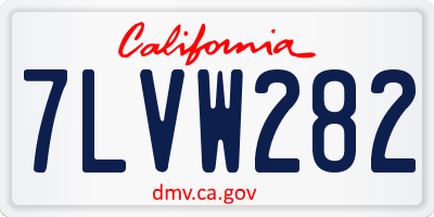 CA license plate 7LVW282