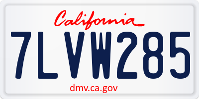 CA license plate 7LVW285