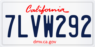 CA license plate 7LVW292