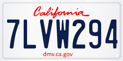 CA license plate 7LVW294