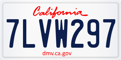 CA license plate 7LVW297