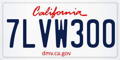 CA license plate 7LVW300