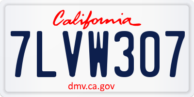 CA license plate 7LVW307