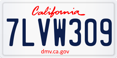 CA license plate 7LVW309
