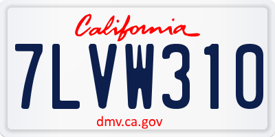 CA license plate 7LVW310