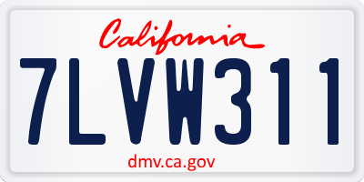 CA license plate 7LVW311