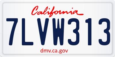 CA license plate 7LVW313