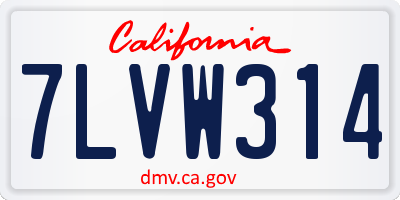 CA license plate 7LVW314