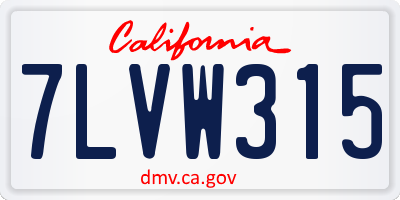 CA license plate 7LVW315