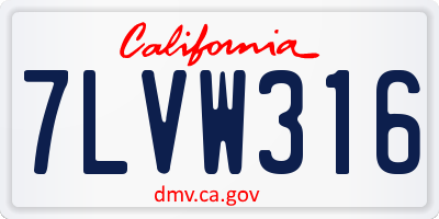 CA license plate 7LVW316