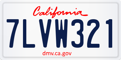 CA license plate 7LVW321