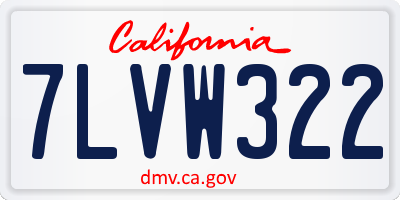 CA license plate 7LVW322