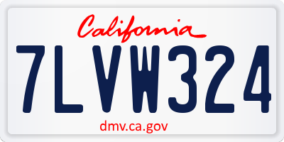 CA license plate 7LVW324