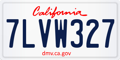 CA license plate 7LVW327