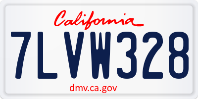 CA license plate 7LVW328