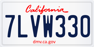 CA license plate 7LVW330