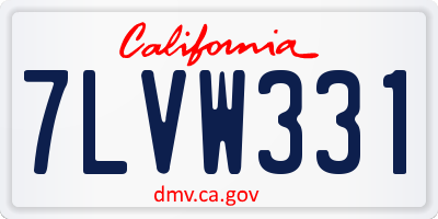 CA license plate 7LVW331