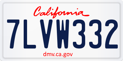 CA license plate 7LVW332