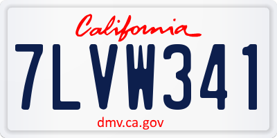 CA license plate 7LVW341