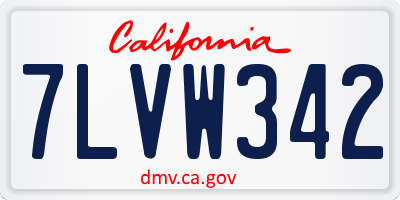 CA license plate 7LVW342