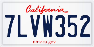CA license plate 7LVW352