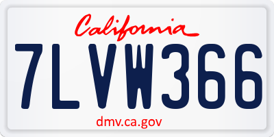 CA license plate 7LVW366