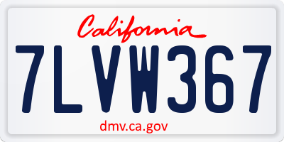 CA license plate 7LVW367