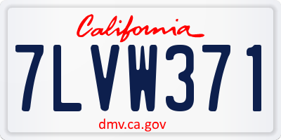 CA license plate 7LVW371
