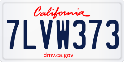 CA license plate 7LVW373