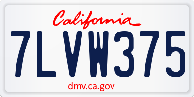 CA license plate 7LVW375