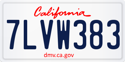 CA license plate 7LVW383