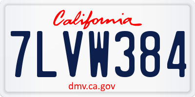 CA license plate 7LVW384