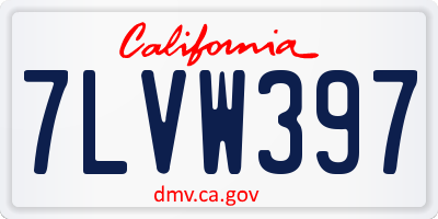 CA license plate 7LVW397