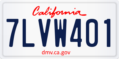 CA license plate 7LVW401