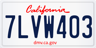 CA license plate 7LVW403