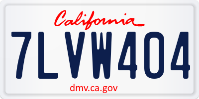 CA license plate 7LVW404