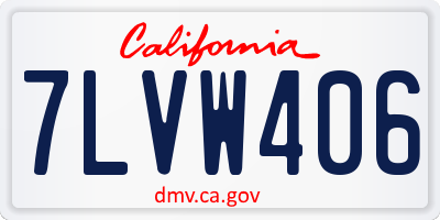 CA license plate 7LVW406