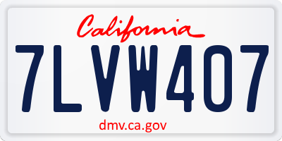 CA license plate 7LVW407
